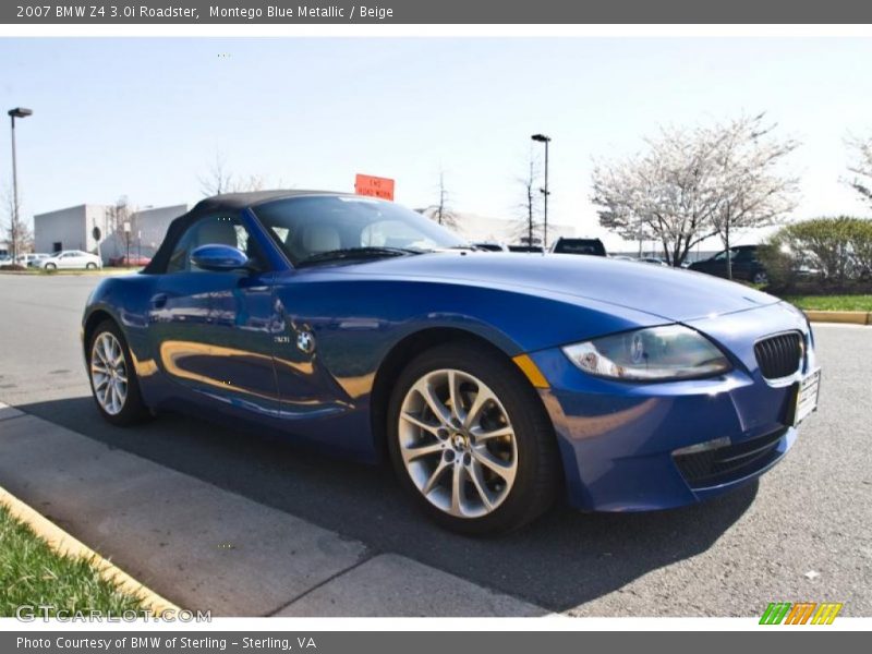 Montego Blue Metallic / Beige 2007 BMW Z4 3.0i Roadster