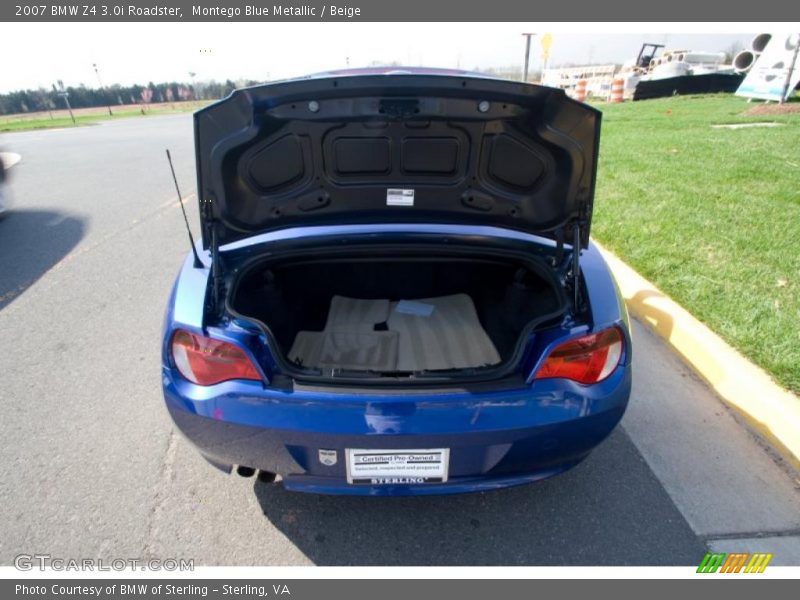 Montego Blue Metallic / Beige 2007 BMW Z4 3.0i Roadster