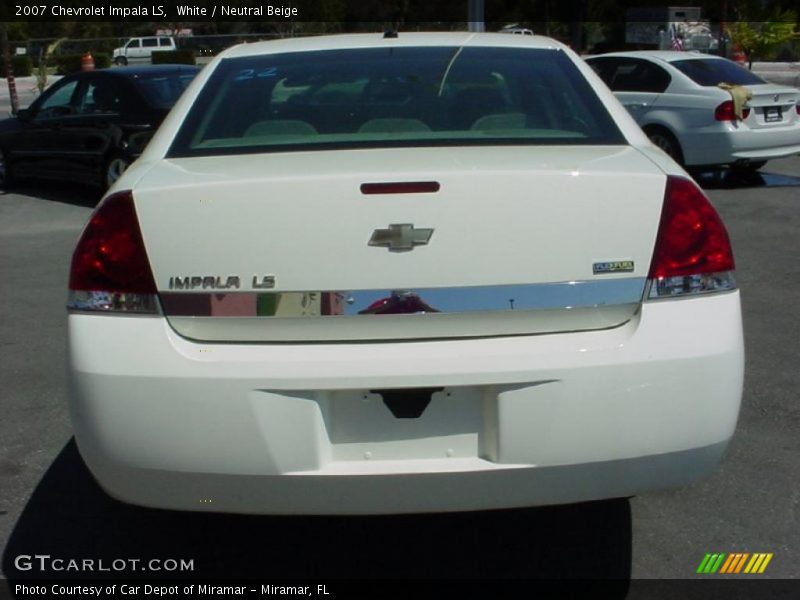 White / Neutral Beige 2007 Chevrolet Impala LS