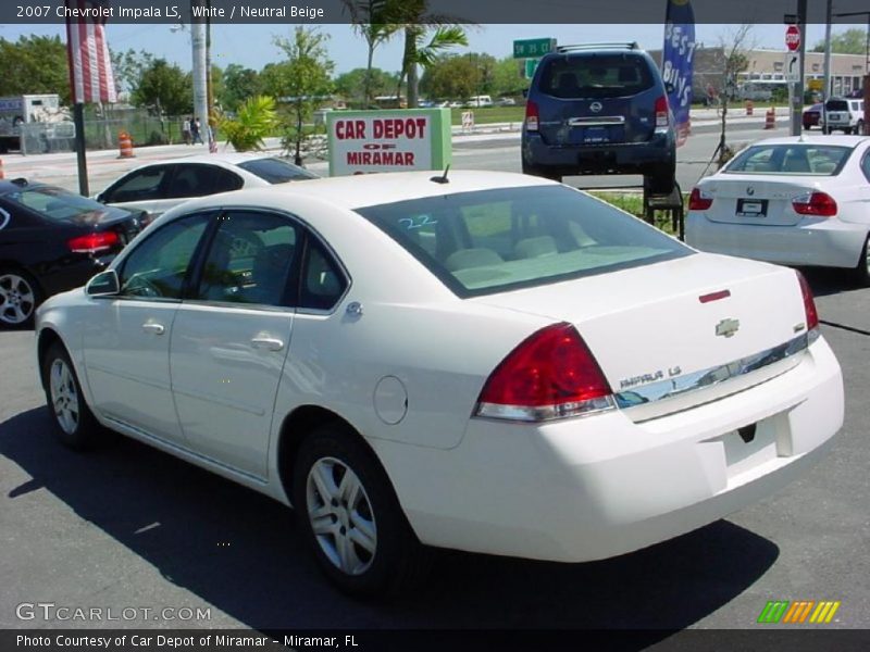 White / Neutral Beige 2007 Chevrolet Impala LS