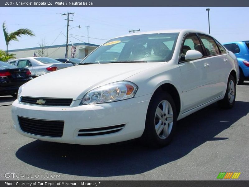 White / Neutral Beige 2007 Chevrolet Impala LS