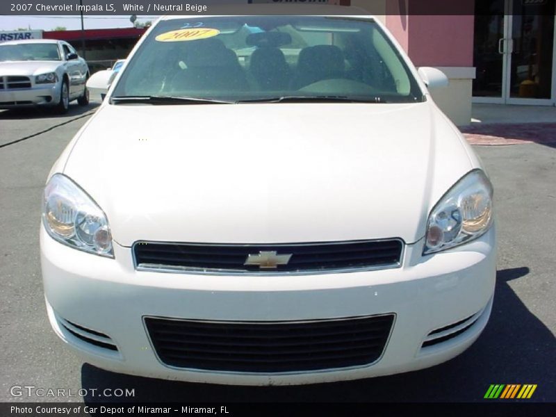 White / Neutral Beige 2007 Chevrolet Impala LS