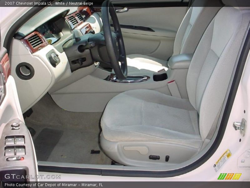 White / Neutral Beige 2007 Chevrolet Impala LS