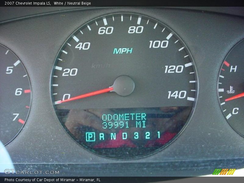 White / Neutral Beige 2007 Chevrolet Impala LS