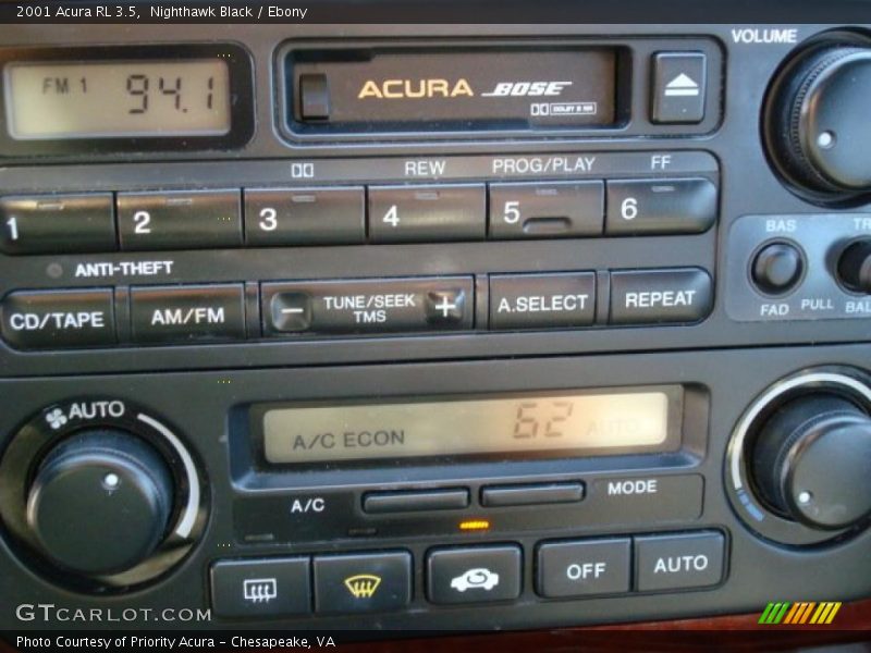 Nighthawk Black / Ebony 2001 Acura RL 3.5