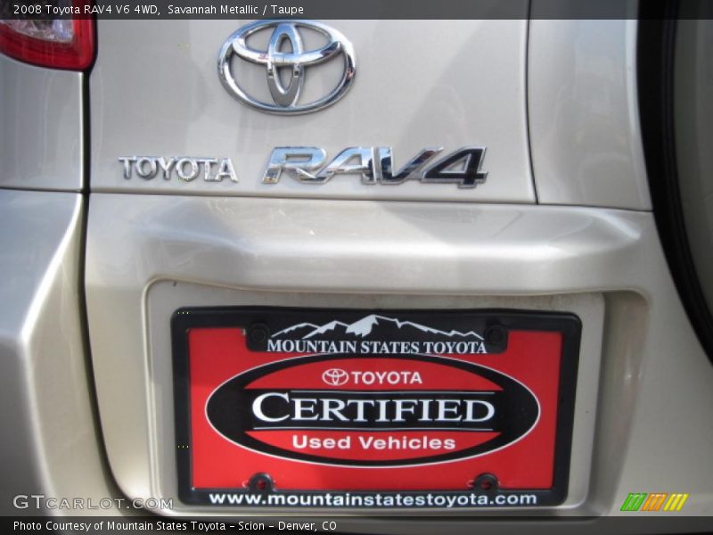 Savannah Metallic / Taupe 2008 Toyota RAV4 V6 4WD