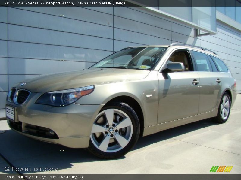 Olivin Green Metallic / Beige 2007 BMW 5 Series 530xi Sport Wagon