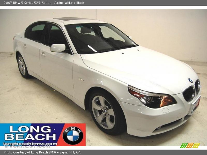 Alpine White / Black 2007 BMW 5 Series 525i Sedan