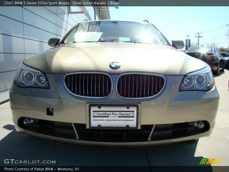 Olivin Green Metallic / Beige 2007 BMW 5 Series 530xi Sport Wagon