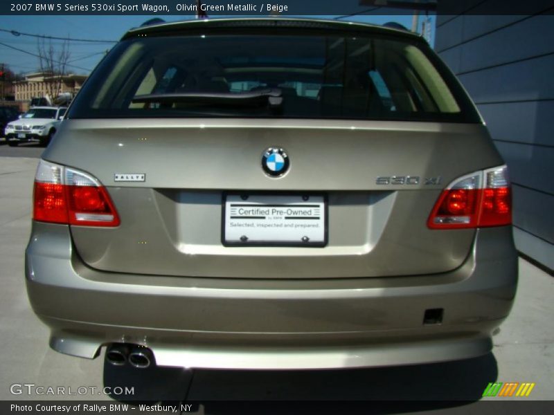 Olivin Green Metallic / Beige 2007 BMW 5 Series 530xi Sport Wagon