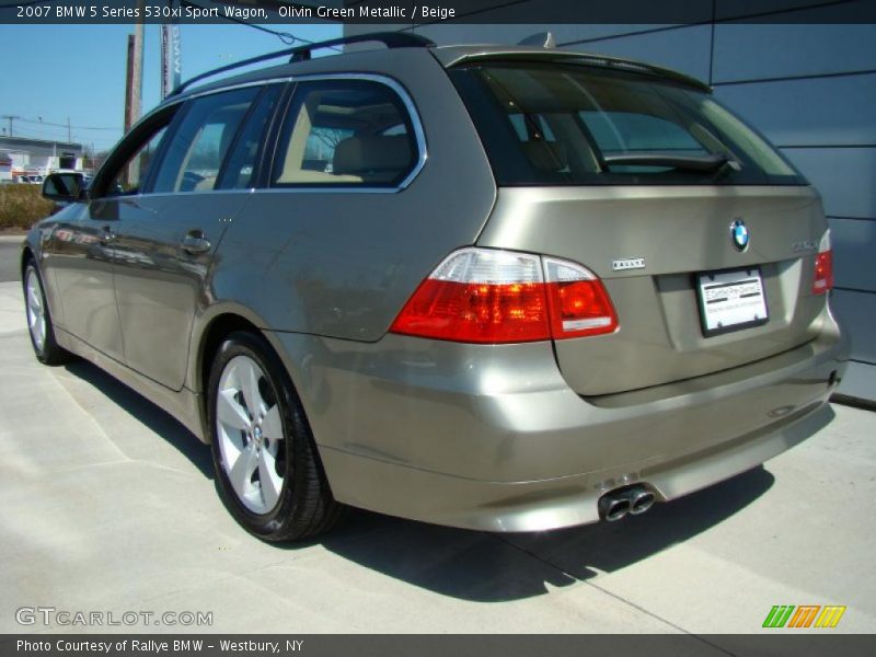 Olivin Green Metallic / Beige 2007 BMW 5 Series 530xi Sport Wagon