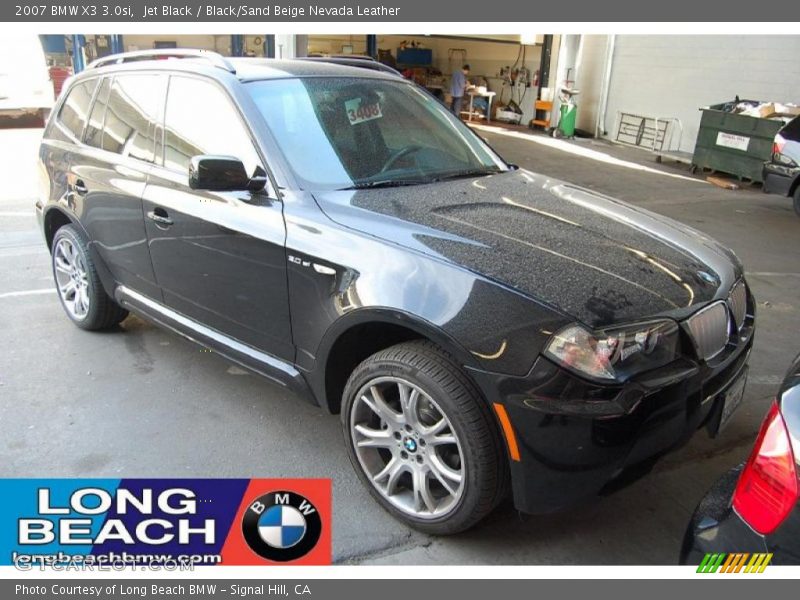 Jet Black / Black/Sand Beige Nevada Leather 2007 BMW X3 3.0si