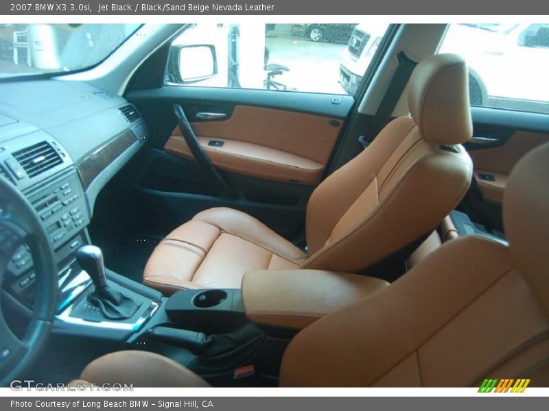 Jet Black / Black/Sand Beige Nevada Leather 2007 BMW X3 3.0si
