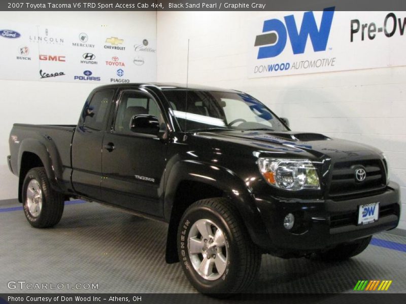 Black Sand Pearl / Graphite Gray 2007 Toyota Tacoma V6 TRD Sport Access Cab 4x4