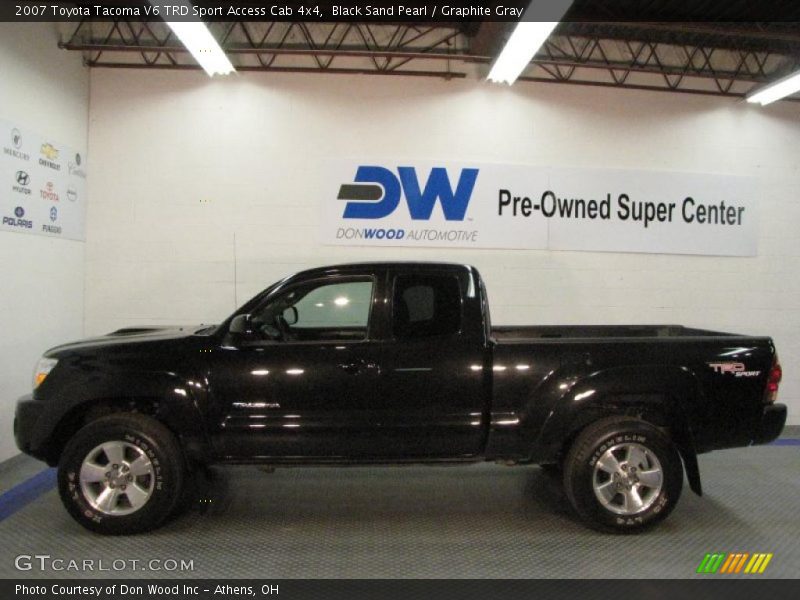 Black Sand Pearl / Graphite Gray 2007 Toyota Tacoma V6 TRD Sport Access Cab 4x4