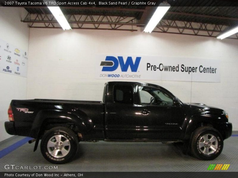 Black Sand Pearl / Graphite Gray 2007 Toyota Tacoma V6 TRD Sport Access Cab 4x4