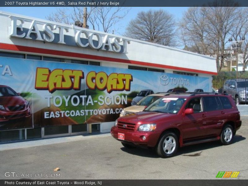 Salsa Red Pearl / Ivory Beige 2007 Toyota Highlander V6 4WD