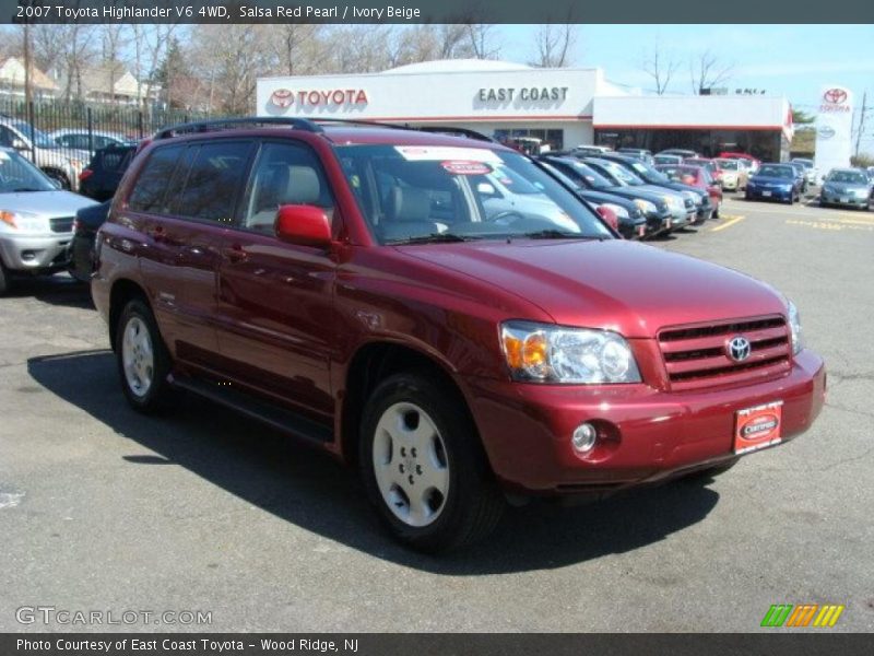 Salsa Red Pearl / Ivory Beige 2007 Toyota Highlander V6 4WD