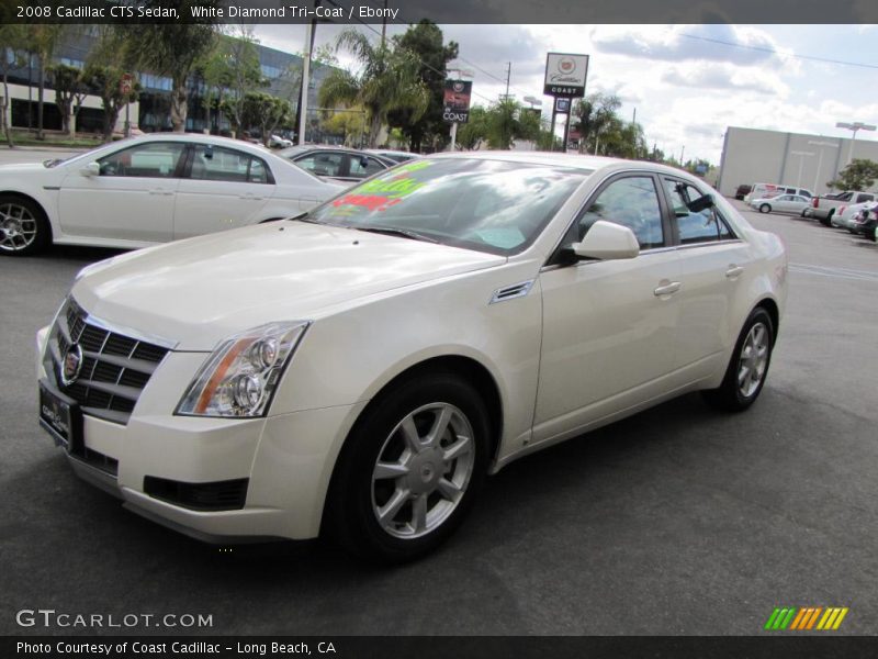 White Diamond Tri-Coat / Ebony 2008 Cadillac CTS Sedan