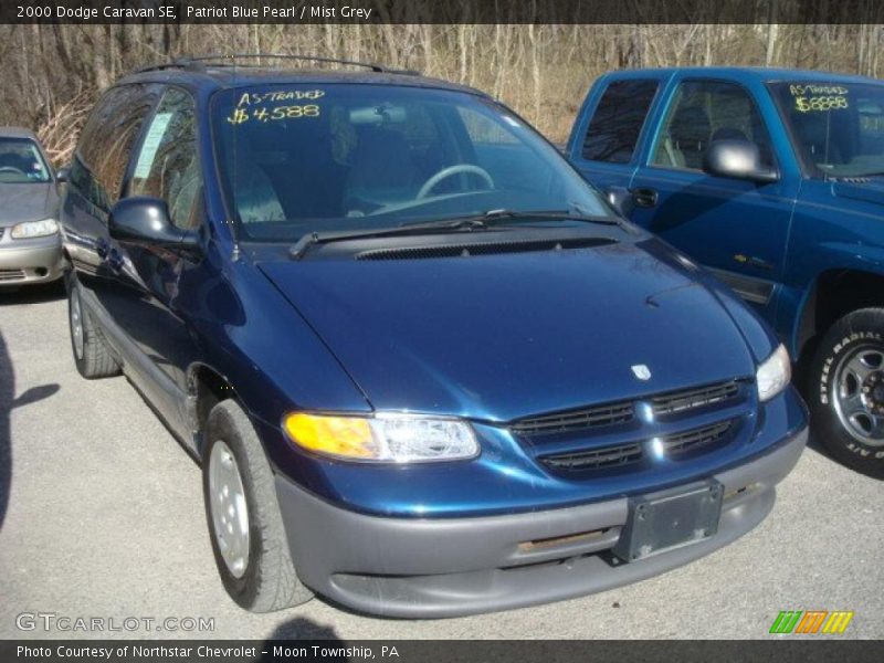 Patriot Blue Pearl / Mist Grey 2000 Dodge Caravan SE