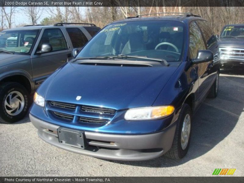 Patriot Blue Pearl / Mist Grey 2000 Dodge Caravan SE