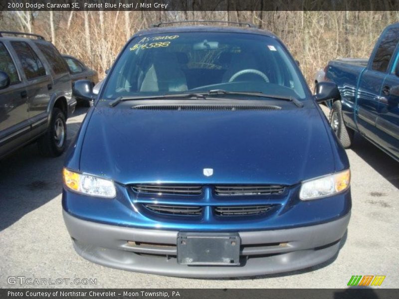 Patriot Blue Pearl / Mist Grey 2000 Dodge Caravan SE