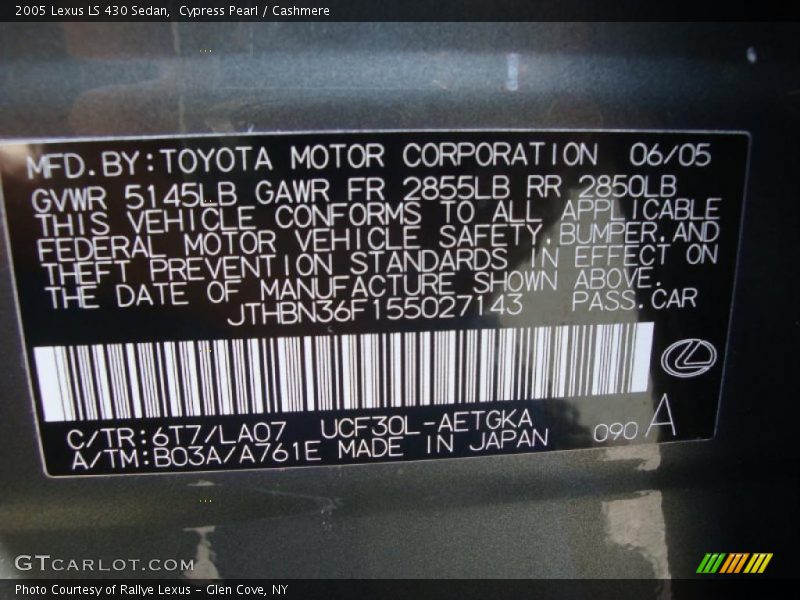 Cypress Pearl / Cashmere 2005 Lexus LS 430 Sedan