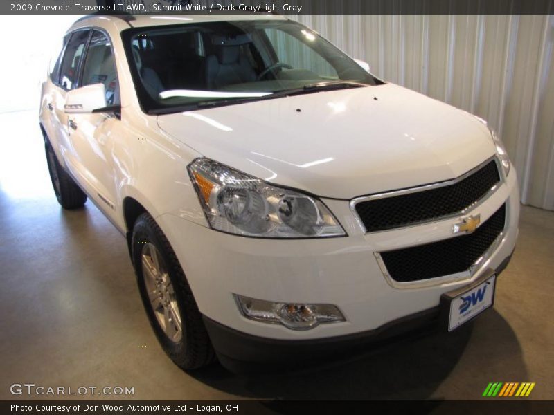 Summit White / Dark Gray/Light Gray 2009 Chevrolet Traverse LT AWD