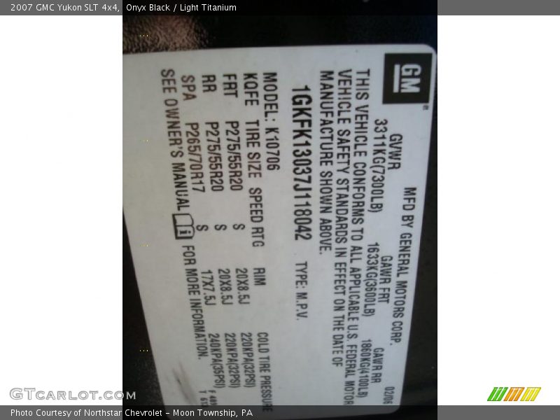 Onyx Black / Light Titanium 2007 GMC Yukon SLT 4x4