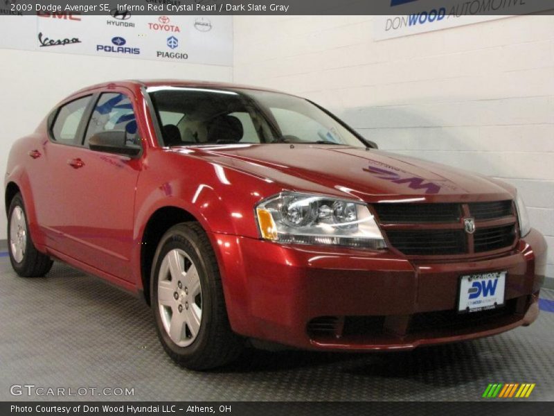 Inferno Red Crystal Pearl / Dark Slate Gray 2009 Dodge Avenger SE