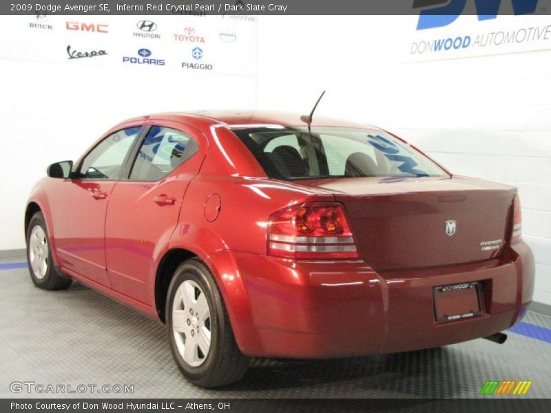 Inferno Red Crystal Pearl / Dark Slate Gray 2009 Dodge Avenger SE