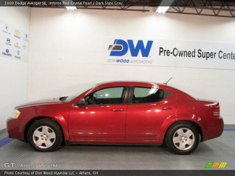 Inferno Red Crystal Pearl / Dark Slate Gray 2009 Dodge Avenger SE