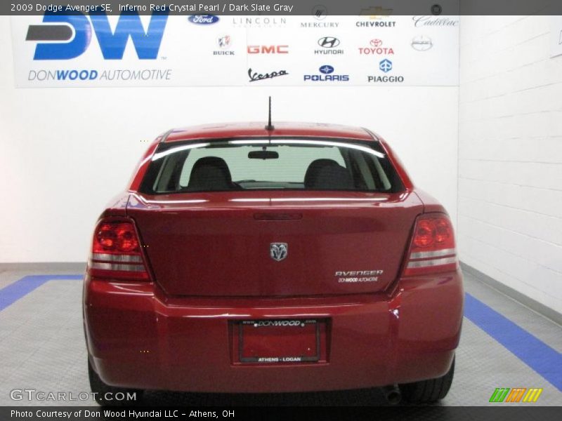 Inferno Red Crystal Pearl / Dark Slate Gray 2009 Dodge Avenger SE