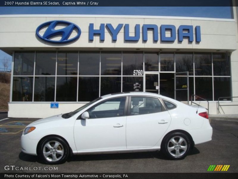 Captiva White / Gray 2007 Hyundai Elantra SE Sedan