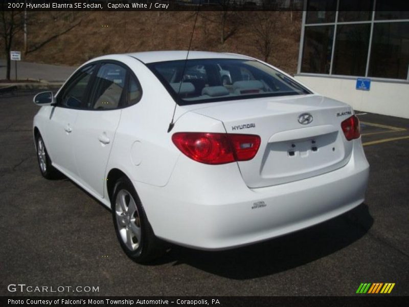 Captiva White / Gray 2007 Hyundai Elantra SE Sedan