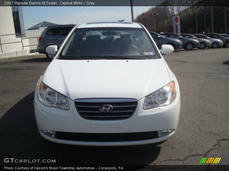 Captiva White / Gray 2007 Hyundai Elantra SE Sedan