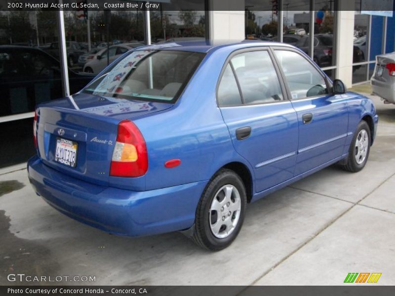 Coastal Blue / Gray 2002 Hyundai Accent GL Sedan