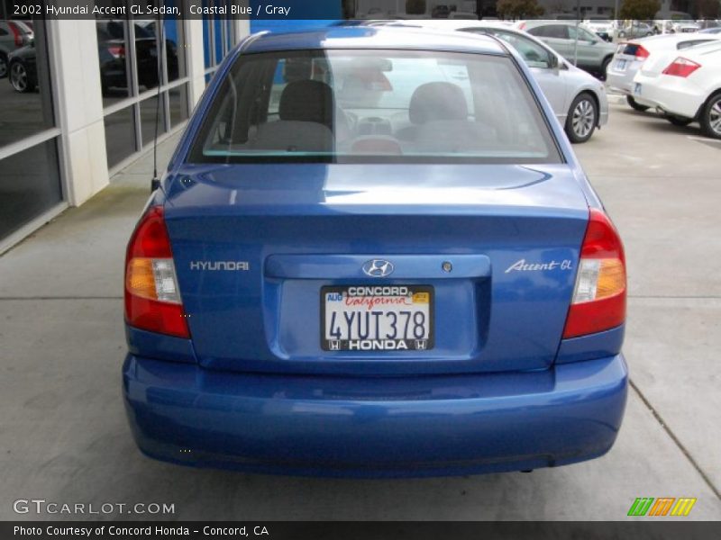 Coastal Blue / Gray 2002 Hyundai Accent GL Sedan