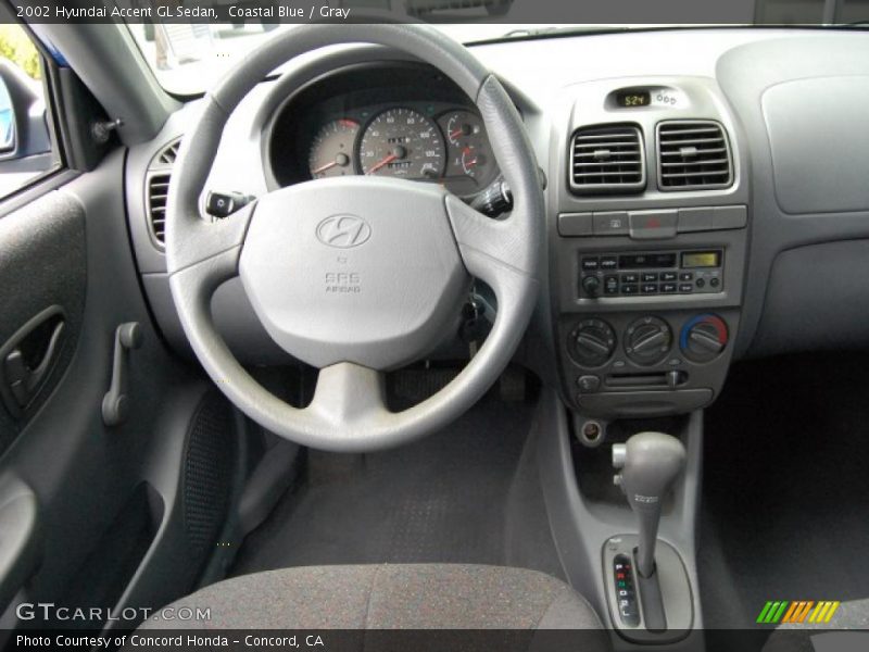 Coastal Blue / Gray 2002 Hyundai Accent GL Sedan