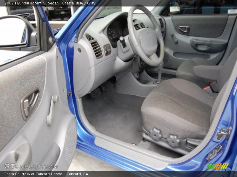 Coastal Blue / Gray 2002 Hyundai Accent GL Sedan