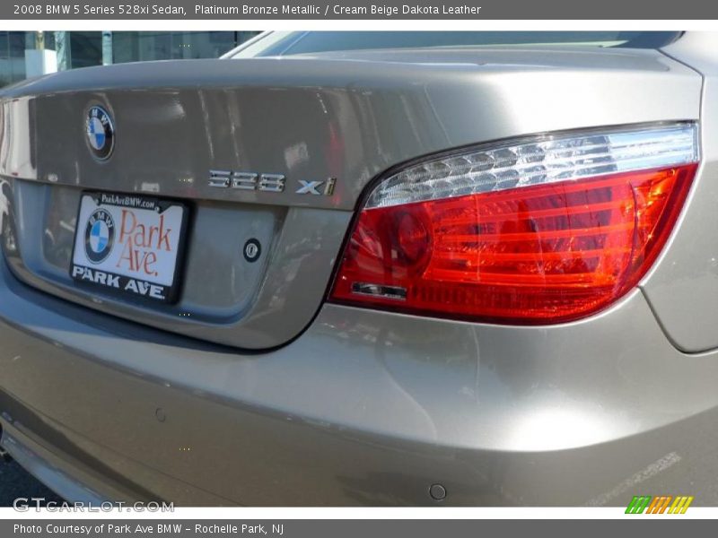 Platinum Bronze Metallic / Cream Beige Dakota Leather 2008 BMW 5 Series 528xi Sedan