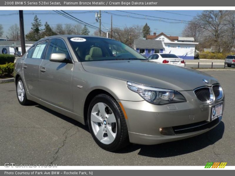 Platinum Bronze Metallic / Cream Beige Dakota Leather 2008 BMW 5 Series 528xi Sedan