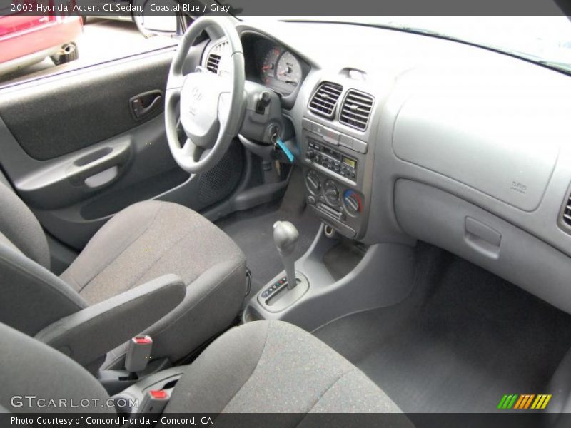 Coastal Blue / Gray 2002 Hyundai Accent GL Sedan