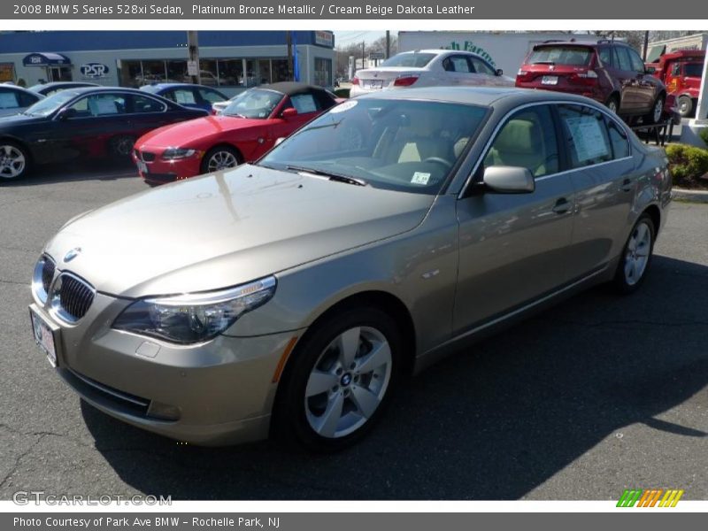 Platinum Bronze Metallic / Cream Beige Dakota Leather 2008 BMW 5 Series 528xi Sedan