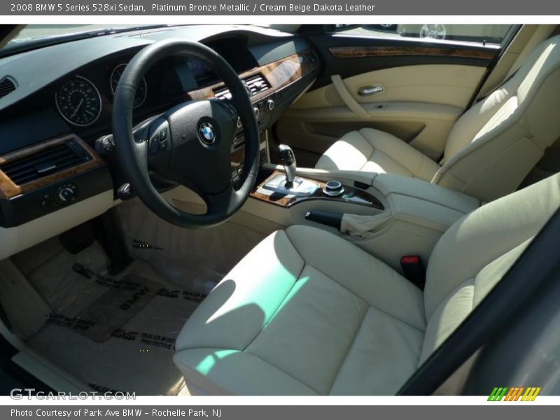 Platinum Bronze Metallic / Cream Beige Dakota Leather 2008 BMW 5 Series 528xi Sedan
