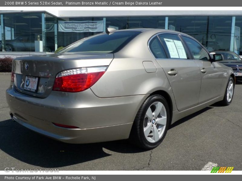Platinum Bronze Metallic / Cream Beige Dakota Leather 2008 BMW 5 Series 528xi Sedan