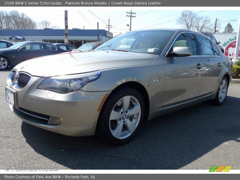 Platinum Bronze Metallic / Cream Beige Dakota Leather 2008 BMW 5 Series 528xi Sedan
