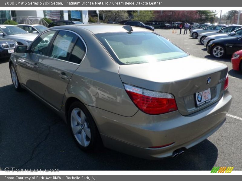 Platinum Bronze Metallic / Cream Beige Dakota Leather 2008 BMW 5 Series 528xi Sedan