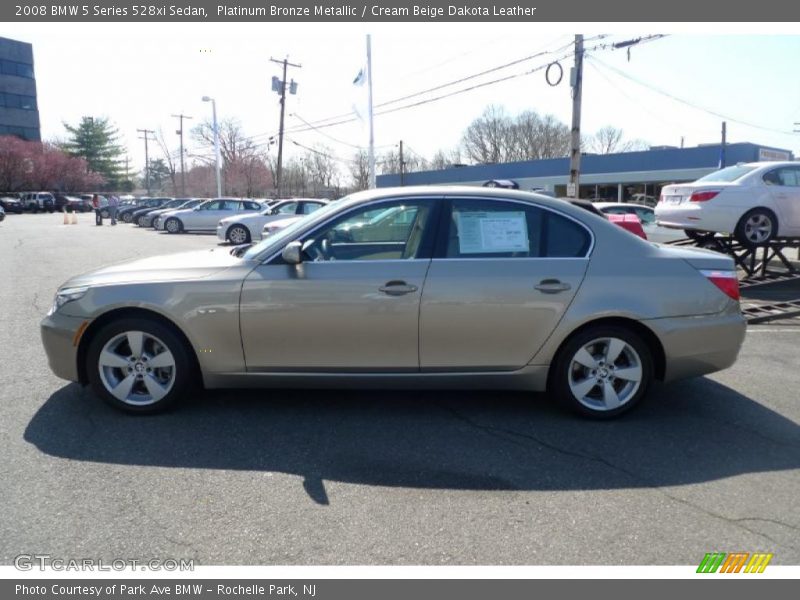 Platinum Bronze Metallic / Cream Beige Dakota Leather 2008 BMW 5 Series 528xi Sedan