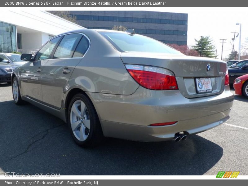 Platinum Bronze Metallic / Cream Beige Dakota Leather 2008 BMW 5 Series 528xi Sedan